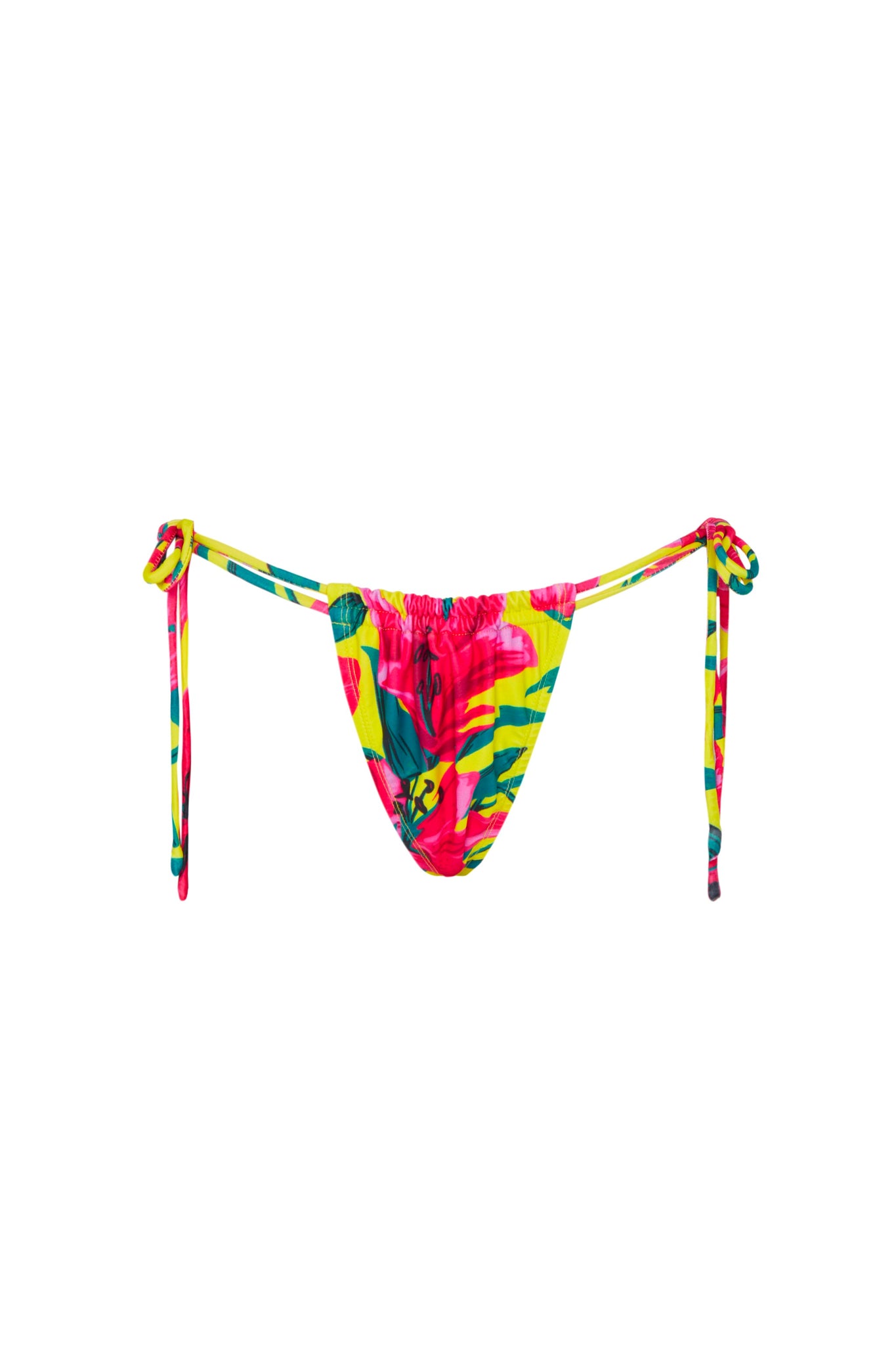 YELLOW TROPICAL TIE SIDE BOTTOMS