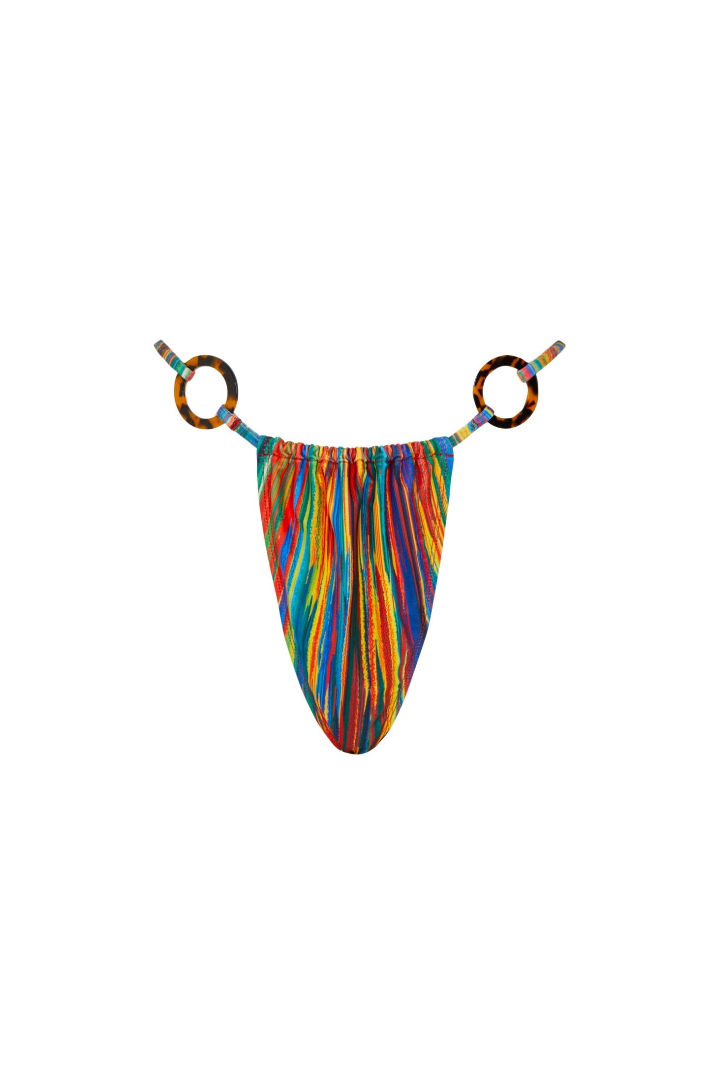 COLOURFUL STRIPE RUCHED BUM BIKINI BOTTOMS